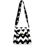 SW180630-BLACK/WHITE CHEVRON DESIGN CROSSBODY BAG W/POCKET